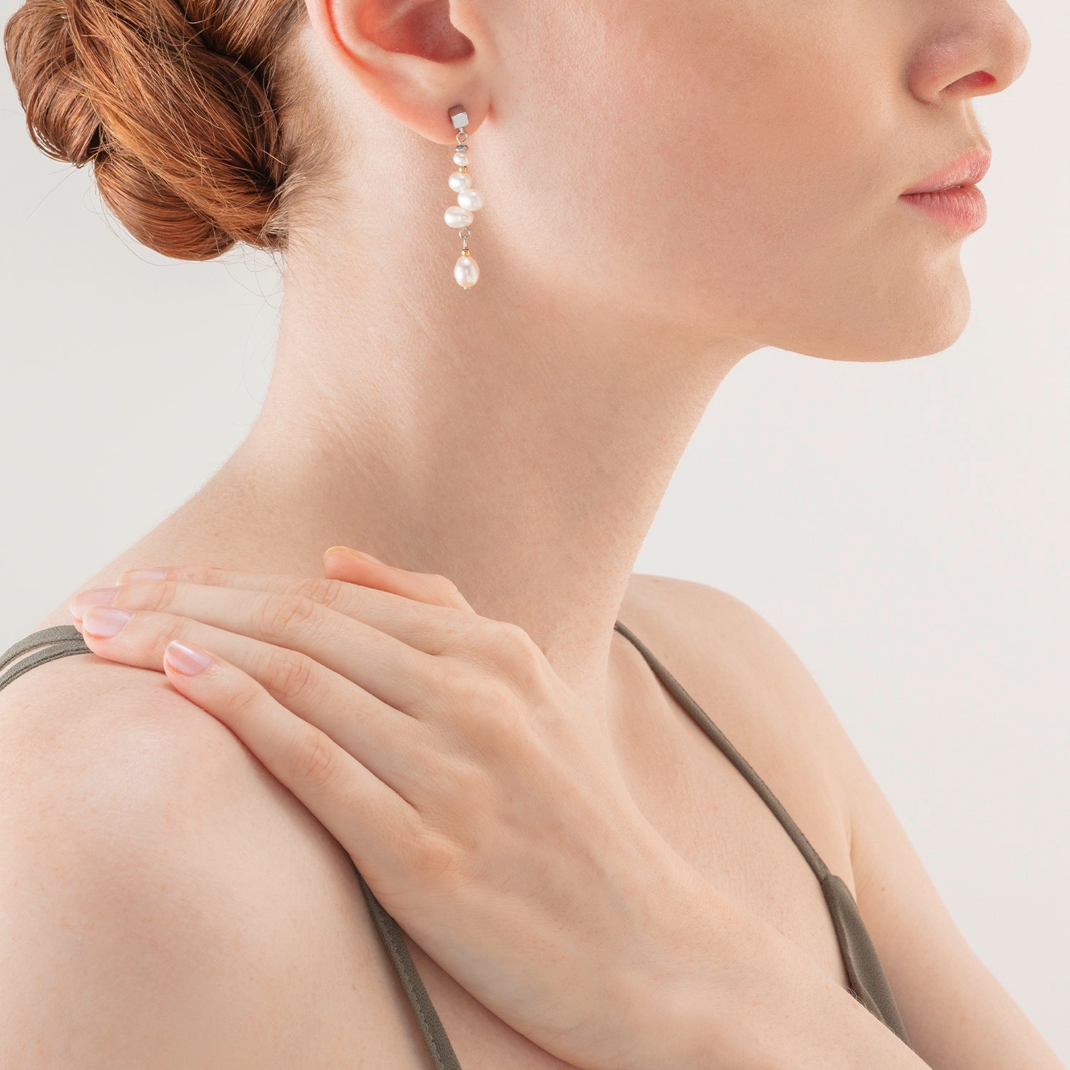 Dancing perles d'eau Douce Boucles d'oreilles Bicolor