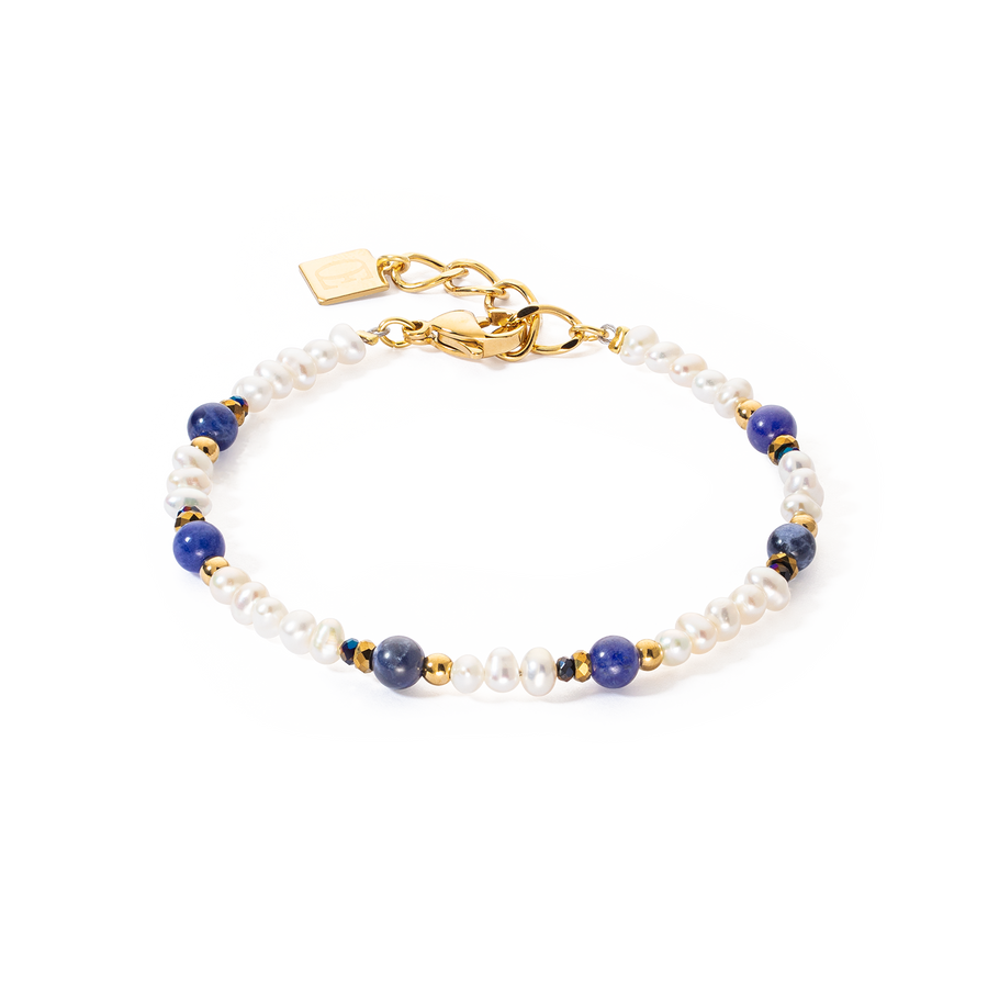 Bracelet Flow Perles d’eau douce et sodalite or