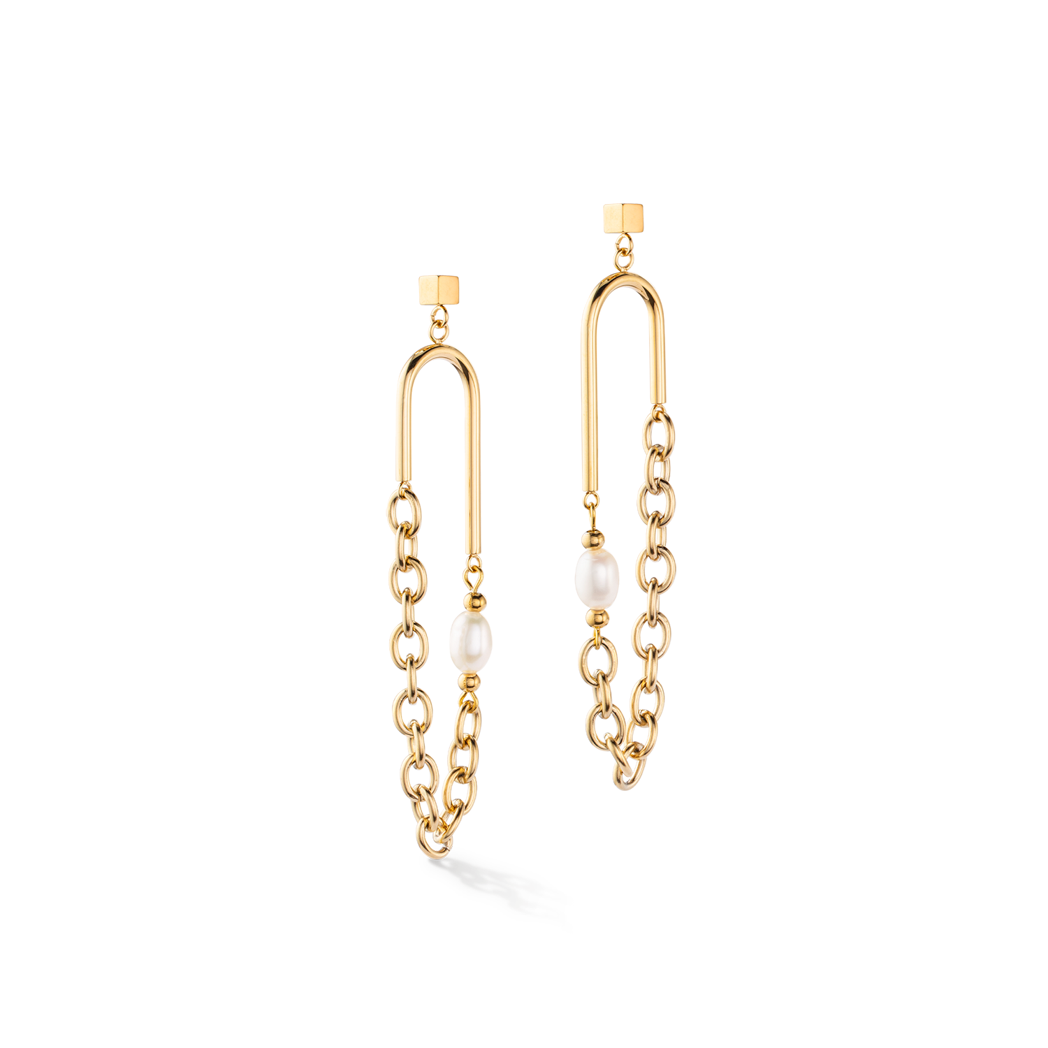 Boucles d'oreilles Boho Perles d'eau douce or blanc