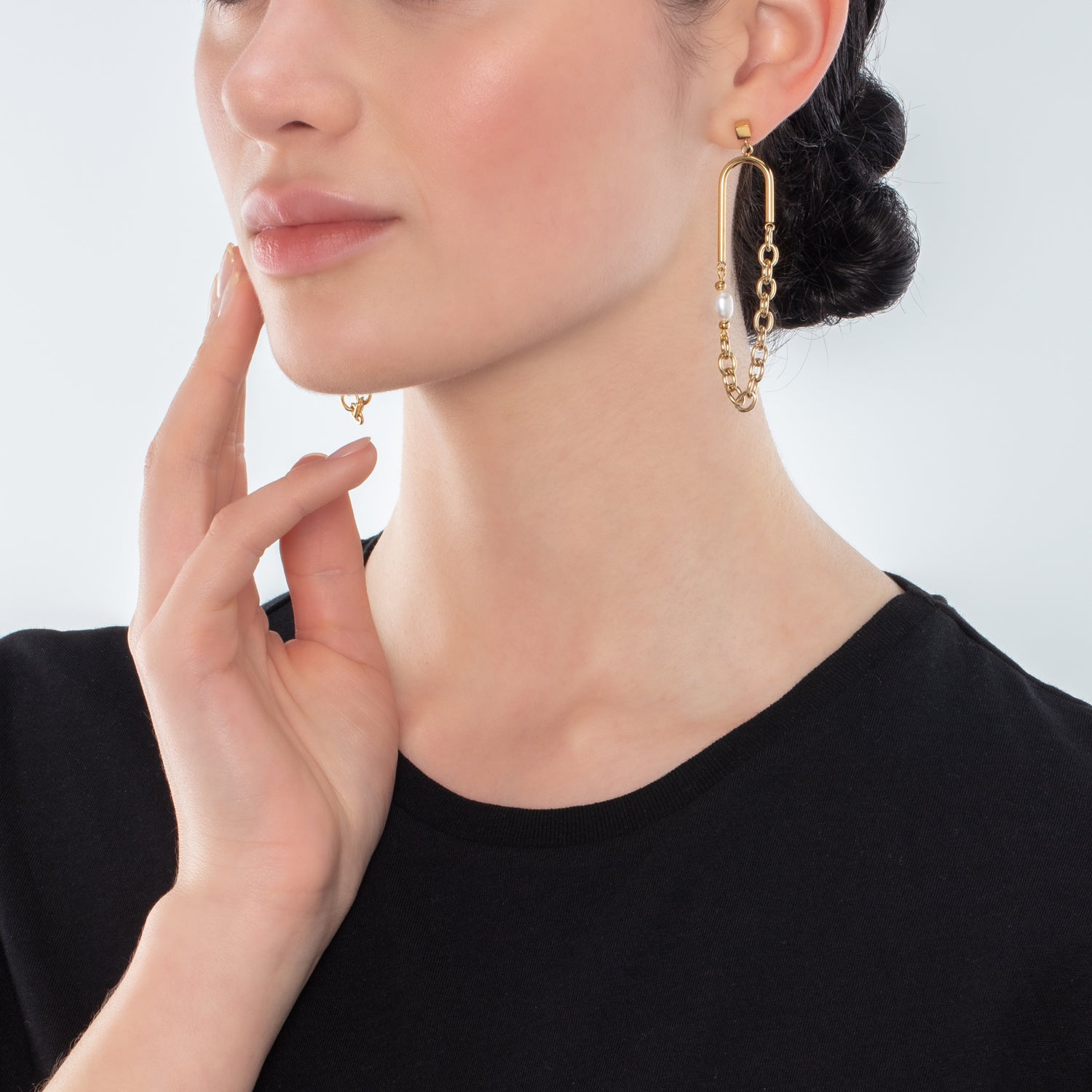 Boucles d'oreilles Boho Perles d'eau douce or blanc