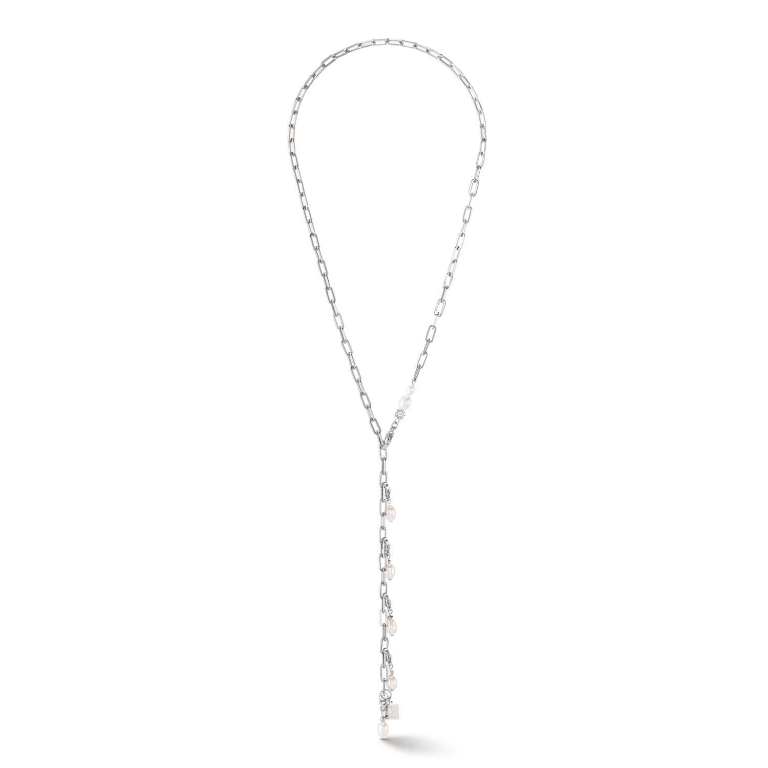 Collier Modern Chain et perles d'eau douce Charms argent