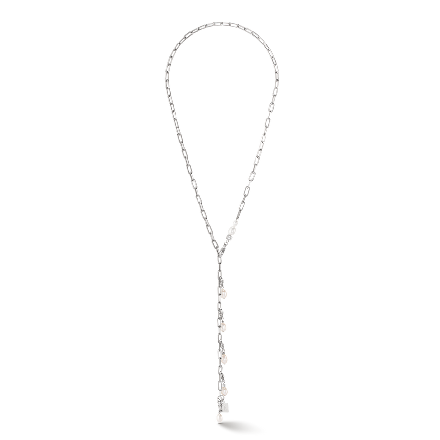 Collier Modern Chain et perles d'eau douce Charms argent