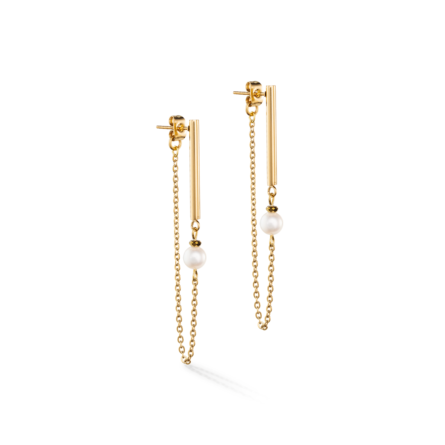 Boucles d'oreilles Solitaire Perle d'eau douce or