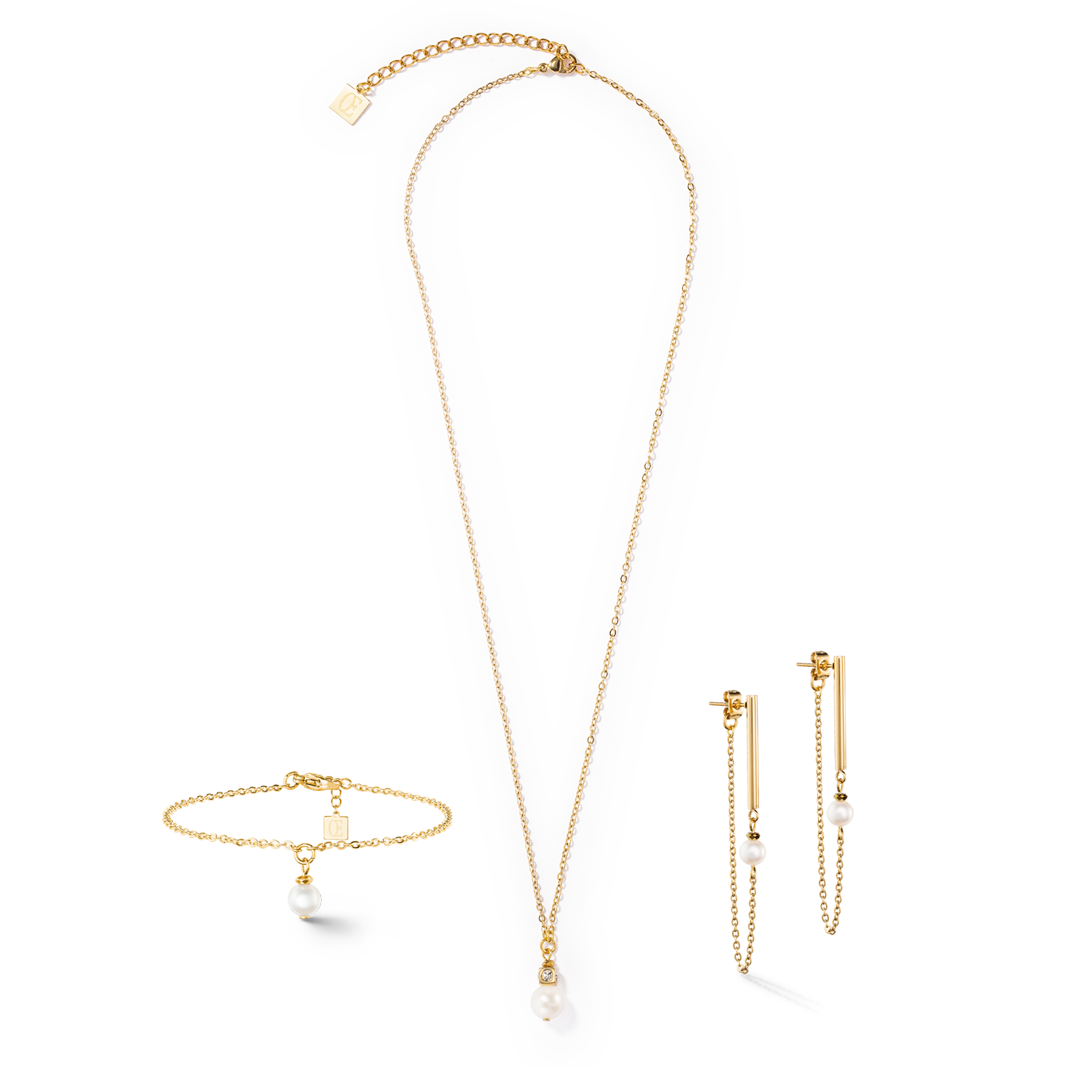 Boucles d'oreilles Solitaire Perle d'eau douce or