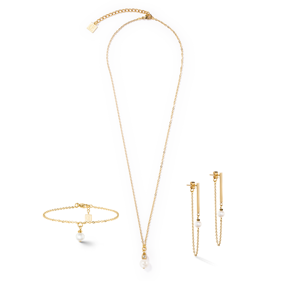 Boucles d'oreilles Solitaire Perle d'eau douce or