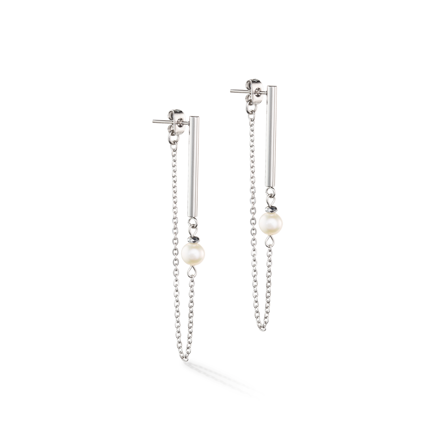 Boucles d'oreilles Solitaire Perle d'eau douce argent