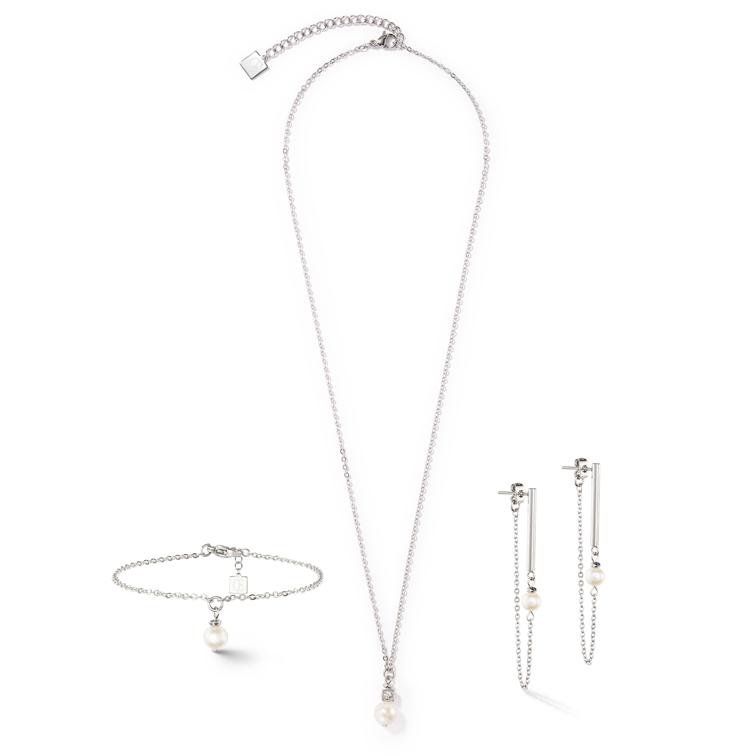 Boucles d'oreilles Solitaire Perle d'eau douce argent