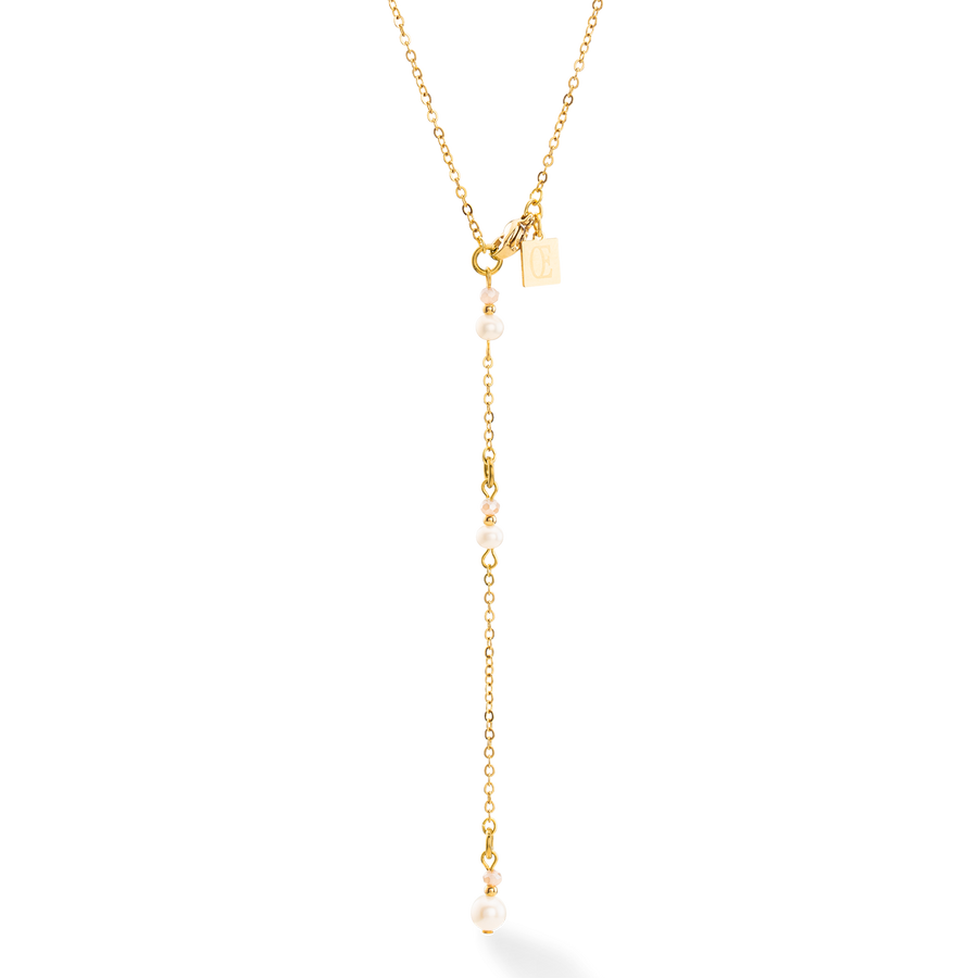 Collier Y Fairy Perle d'eau douce or