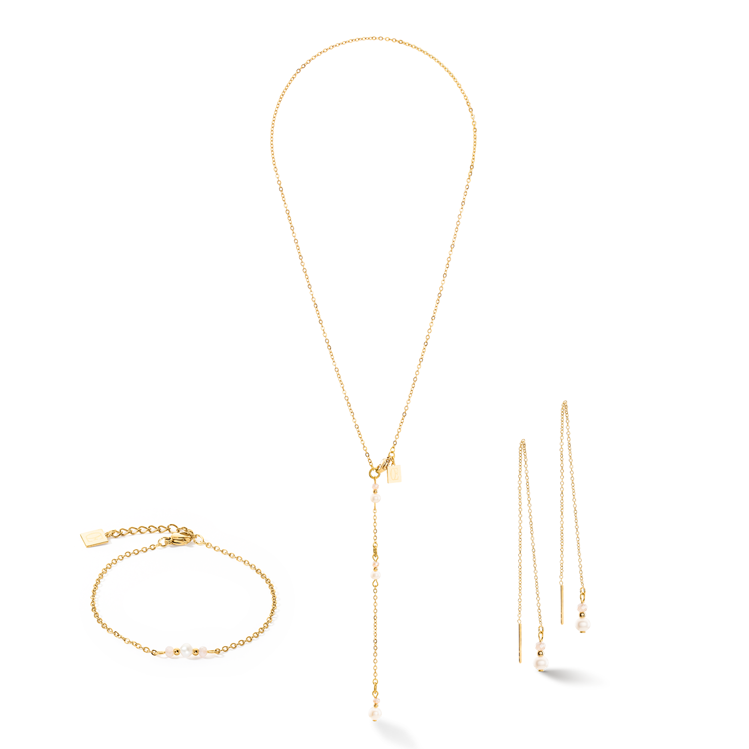 Collier Y Fairy Perle d'eau douce or