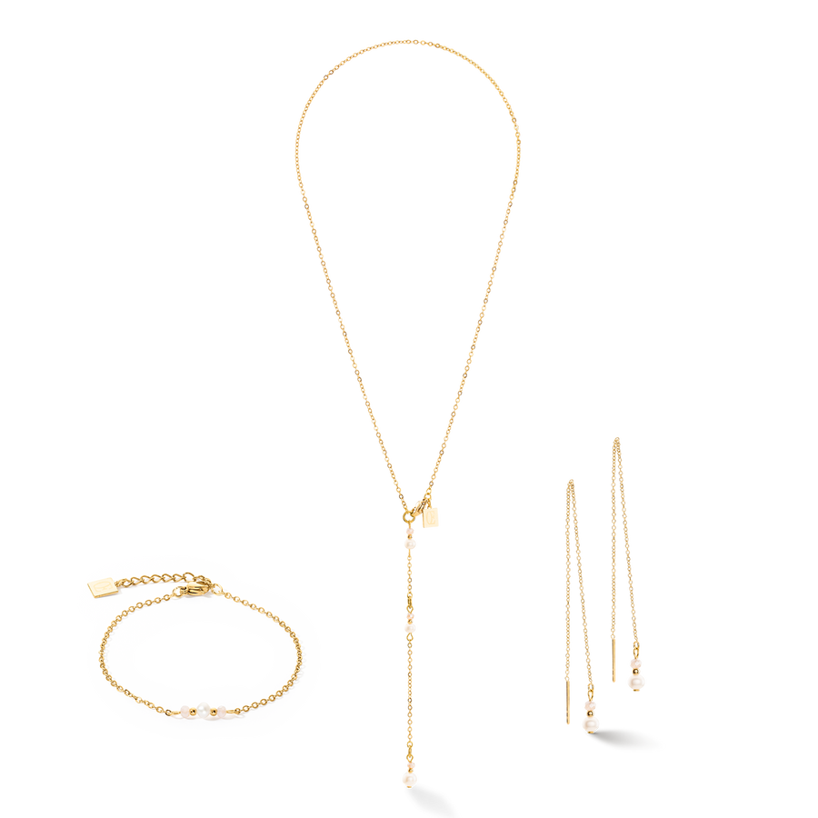 Collier Y Fairy Perle d'eau douce or