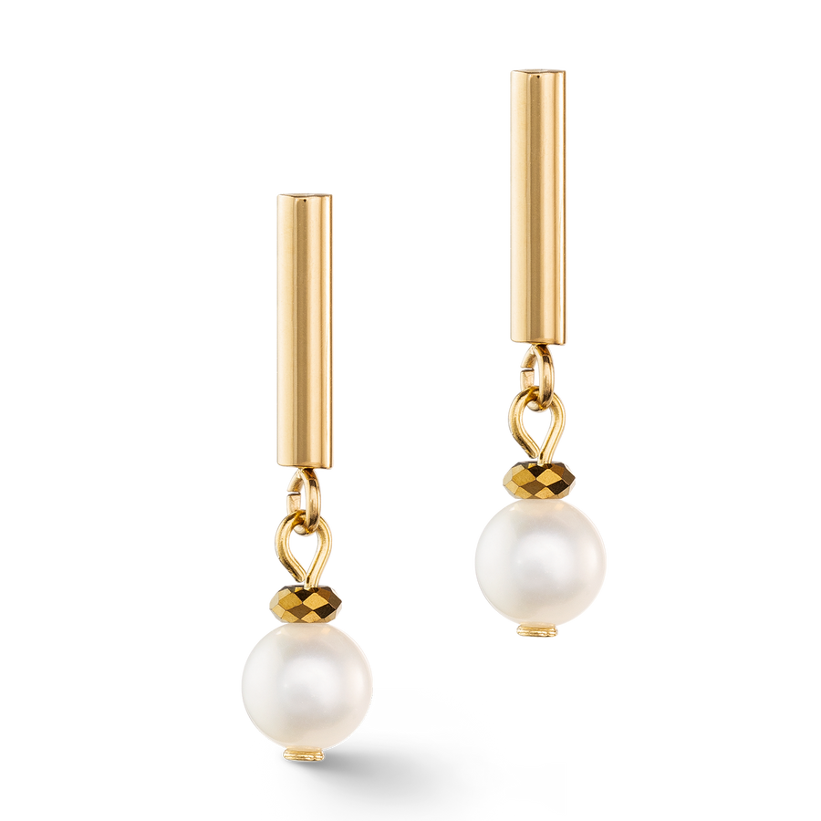 Boucles d'oreilles Classy Perle d'eau douce or