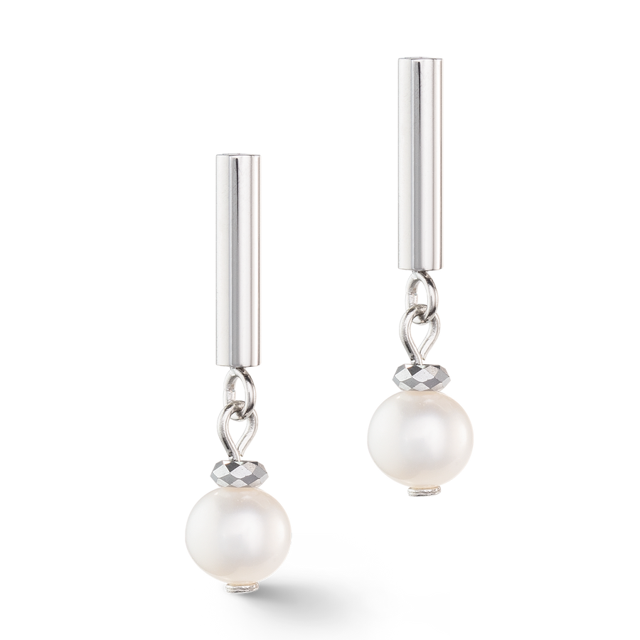 Boucles d'oreilles Classy Perle d'eau douce argent