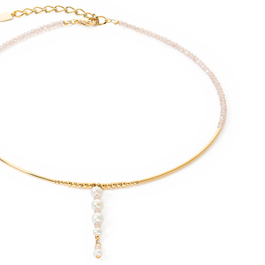 Collier Drops Perles d'eau douce or