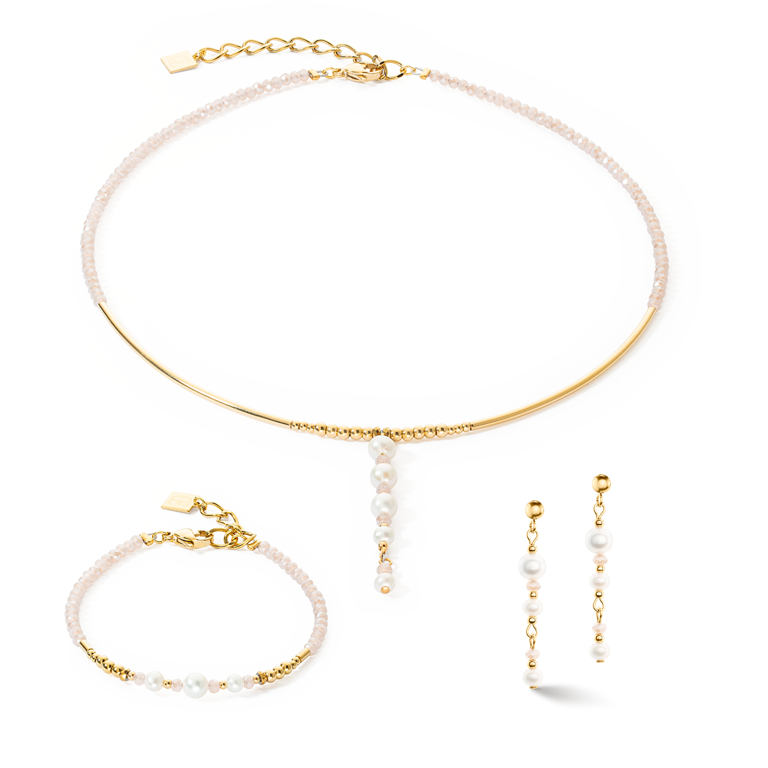 Collier Drops Perles d'eau douce or