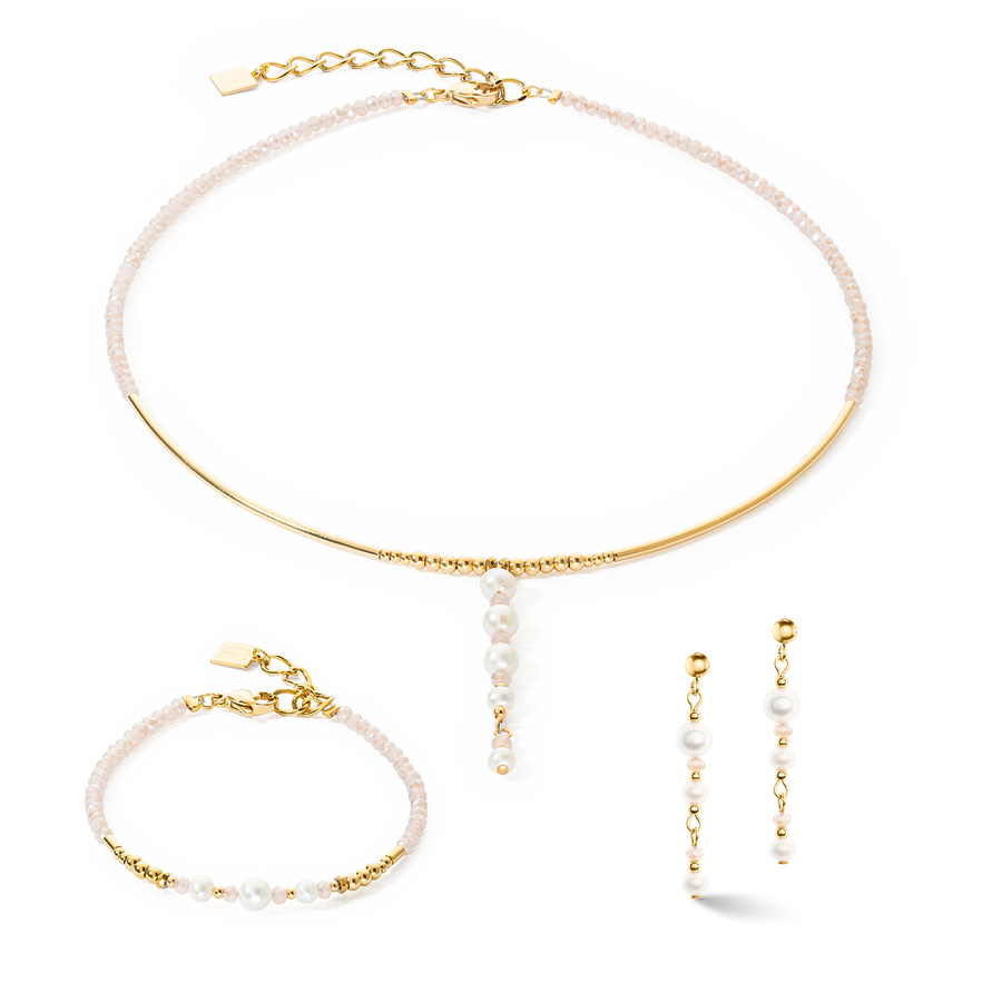 Collier Drops Perles d'eau douce or