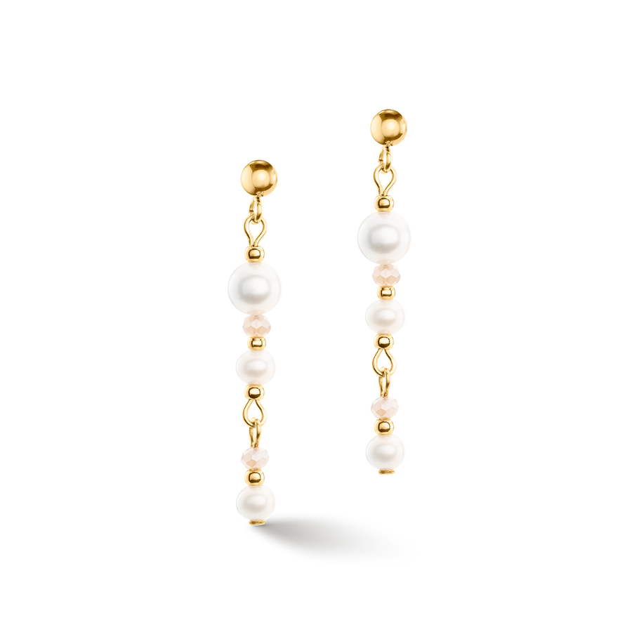 Boucles d'oreilles Drops Perles d'eau douce or