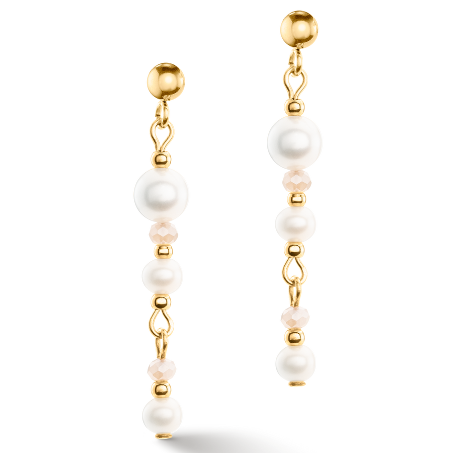 Boucles d'oreilles Drops Perles d'eau douce or