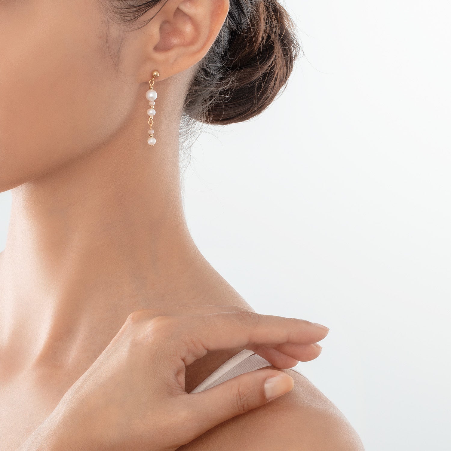 Boucles d'oreilles Drops Perles d'eau douce or