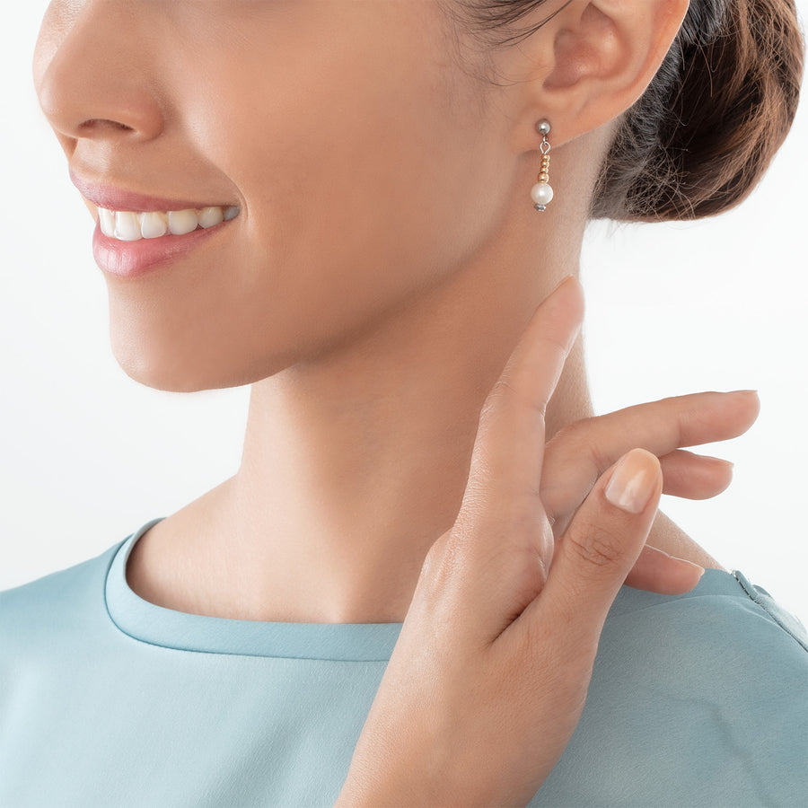 Boucles d'oreilles Classic Princess Perles d'eau douce bicolores