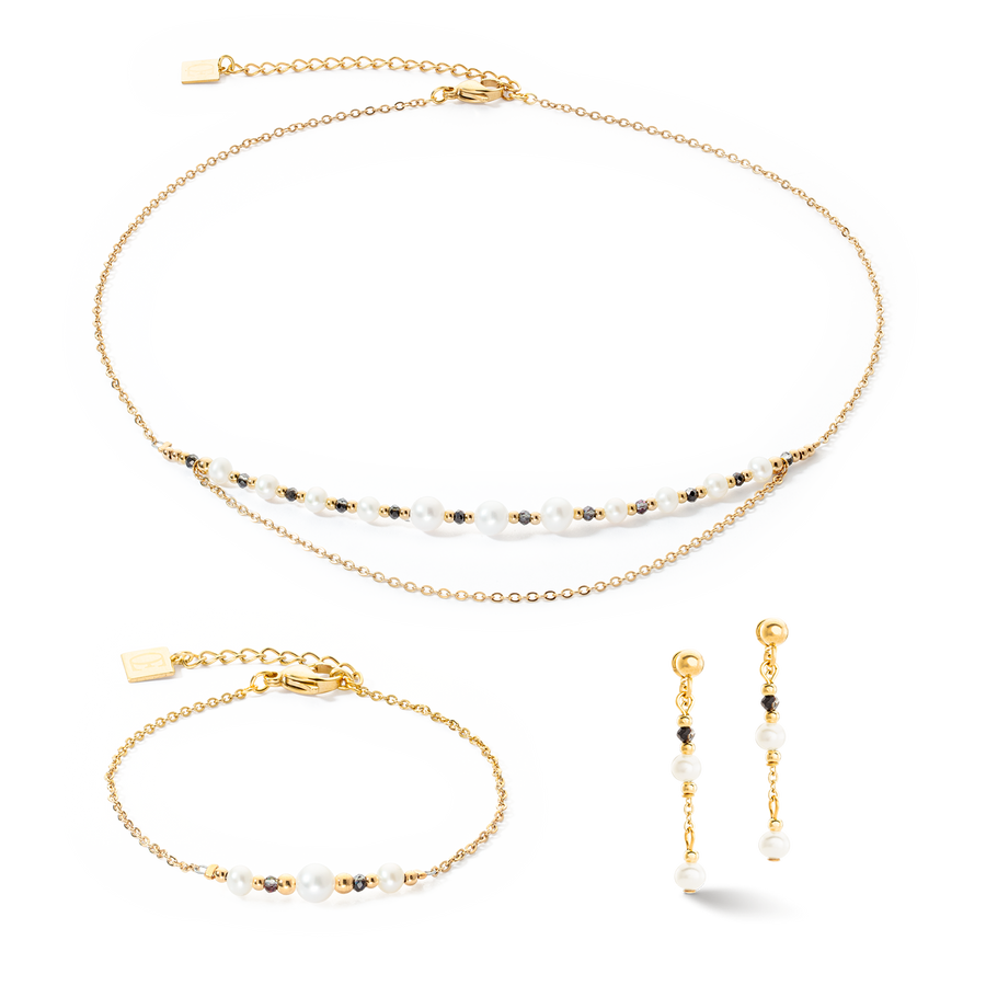 Boucles d'oreilles Modern Princess Perles d'eau douce or