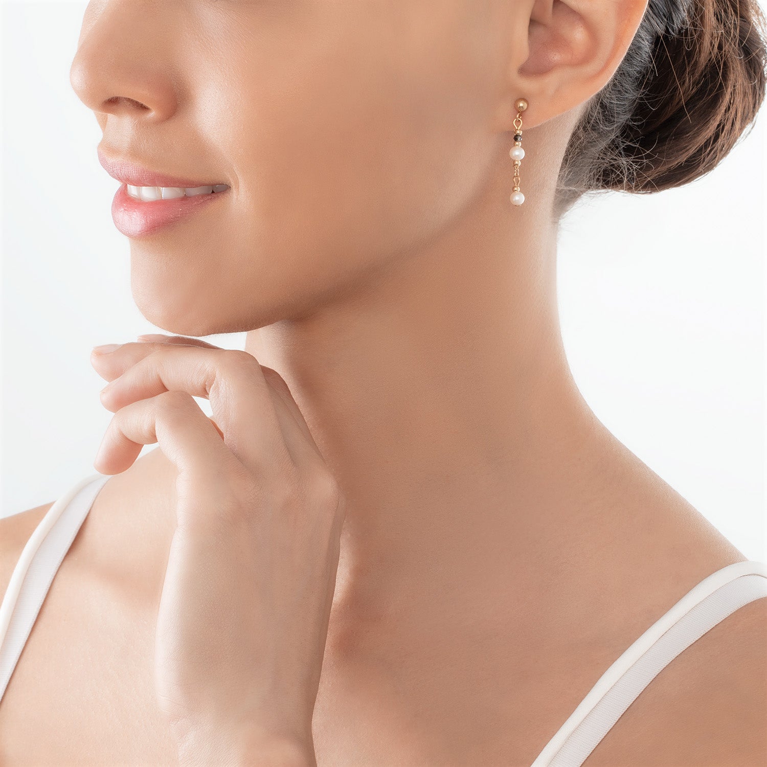 Boucles d'oreilles Modern Princess Perles d'eau douce or