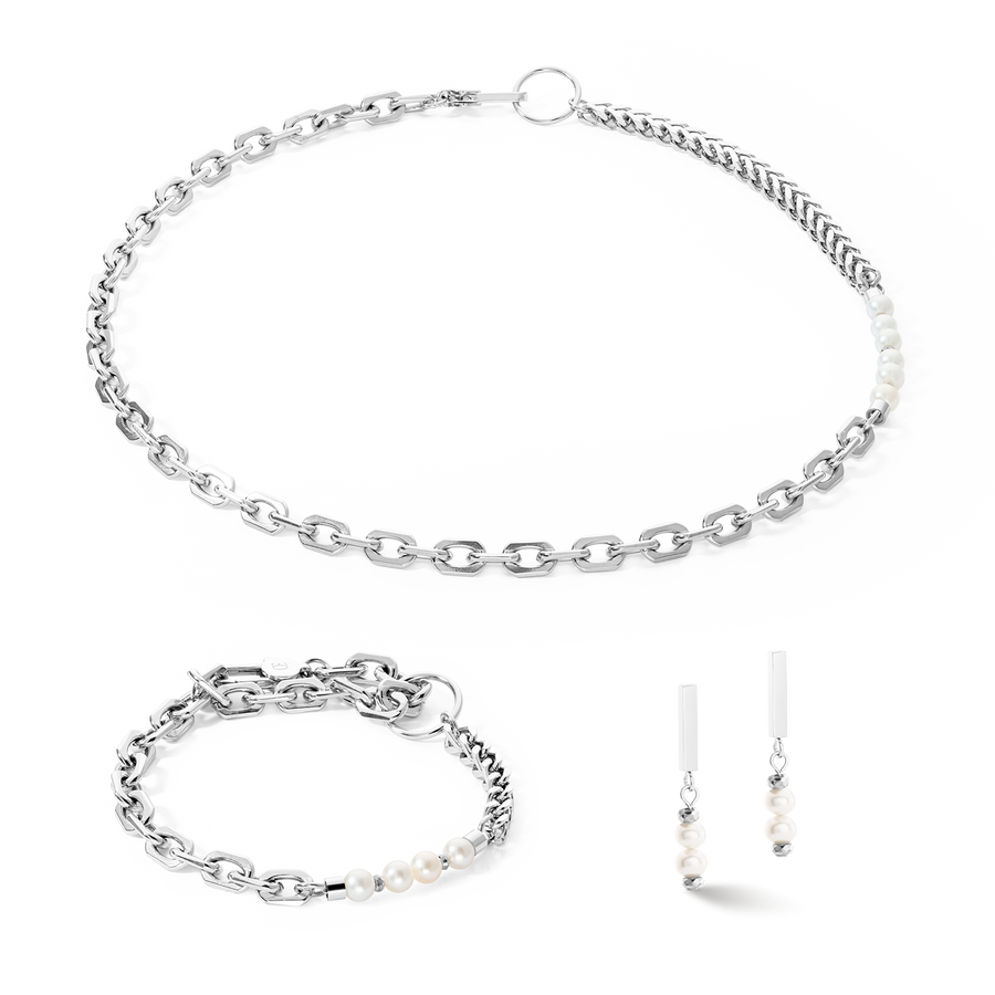 Bracelet Shape Shifter Perles d'eau douce argente