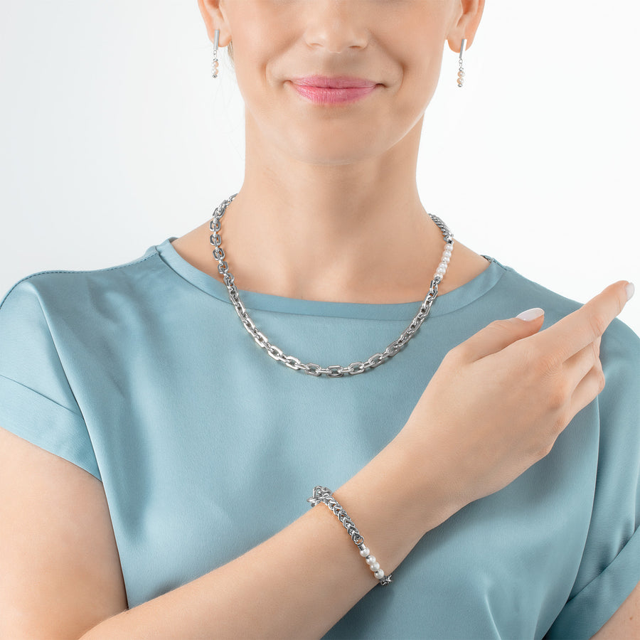Bracelet Shape Shifter Perles d'eau douce argente