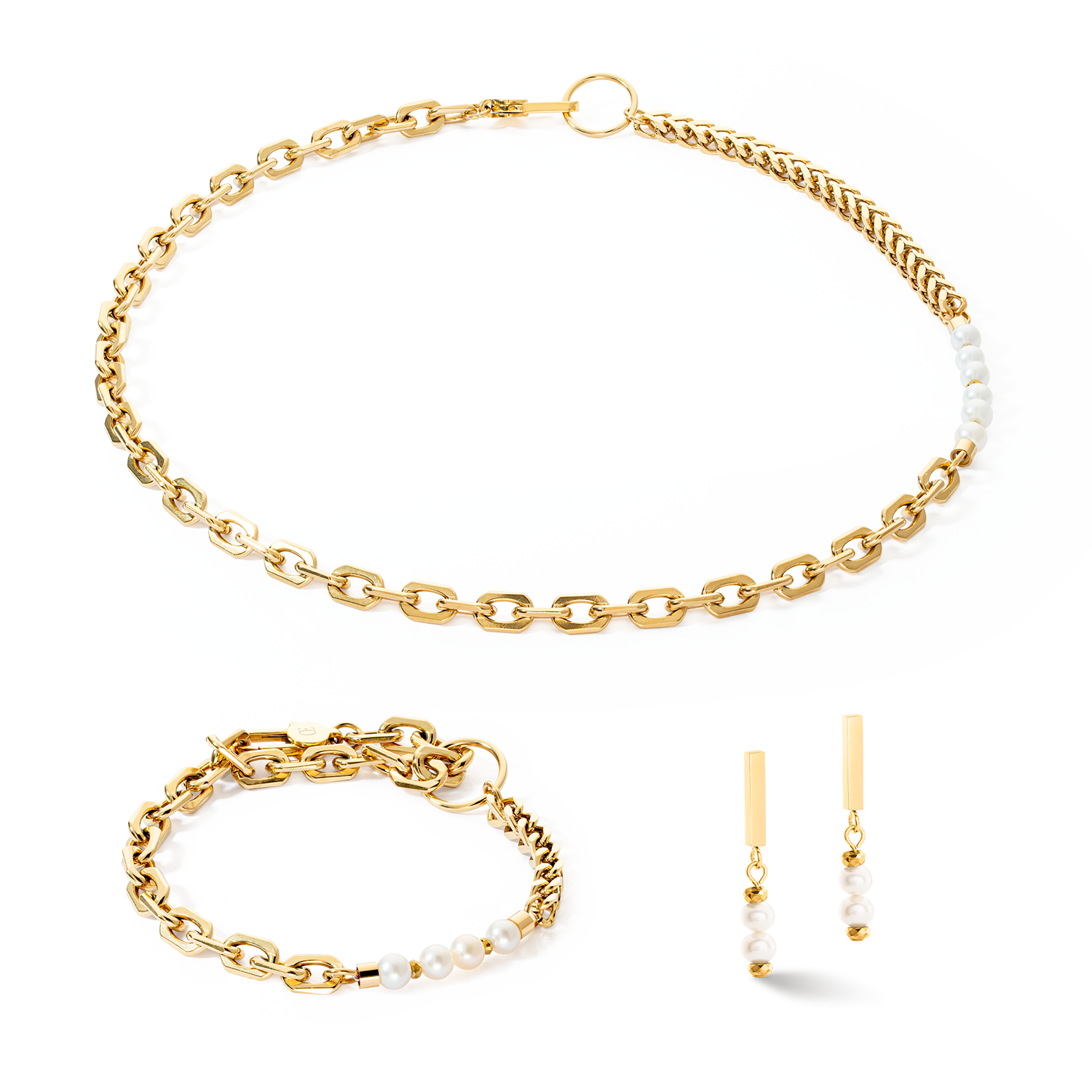 Parure Shape Shifter Perles d'eau douce or