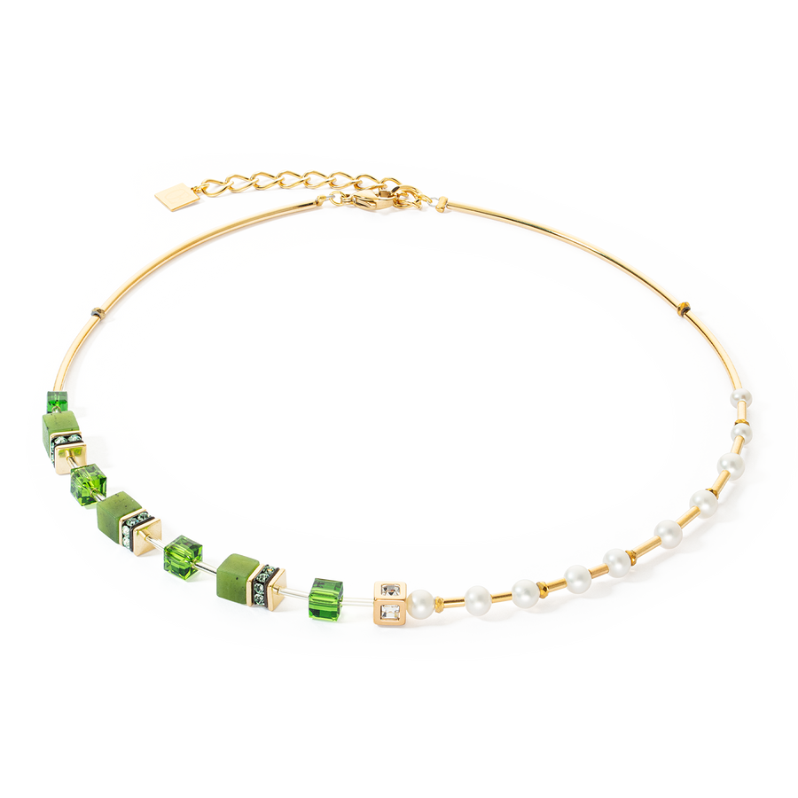 Collier GeoCUBE® Fusion Precious Pearl Mix or-vert