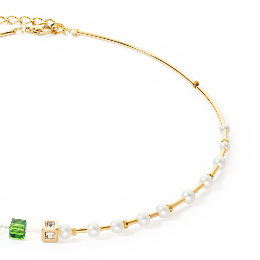 Collier GeoCUBE® Fusion Precious Pearl Mix or-vert