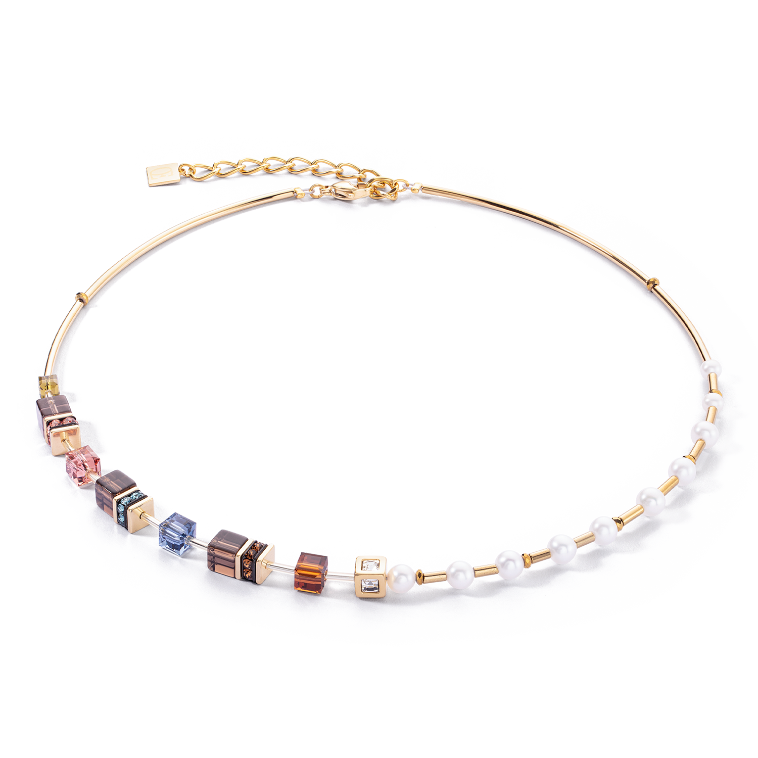 Collier GeoCUBE® Fusion Precious Pearl Mix or-automne