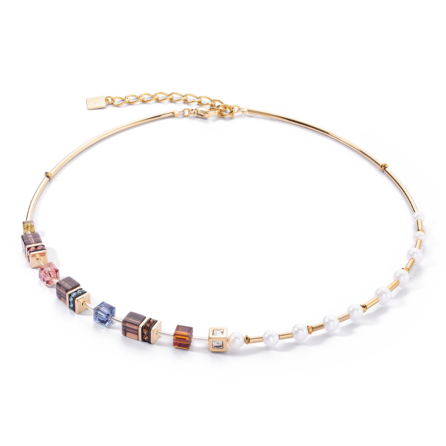 Collier GeoCUBE® Fusion Precious Pearl Mix or-automne