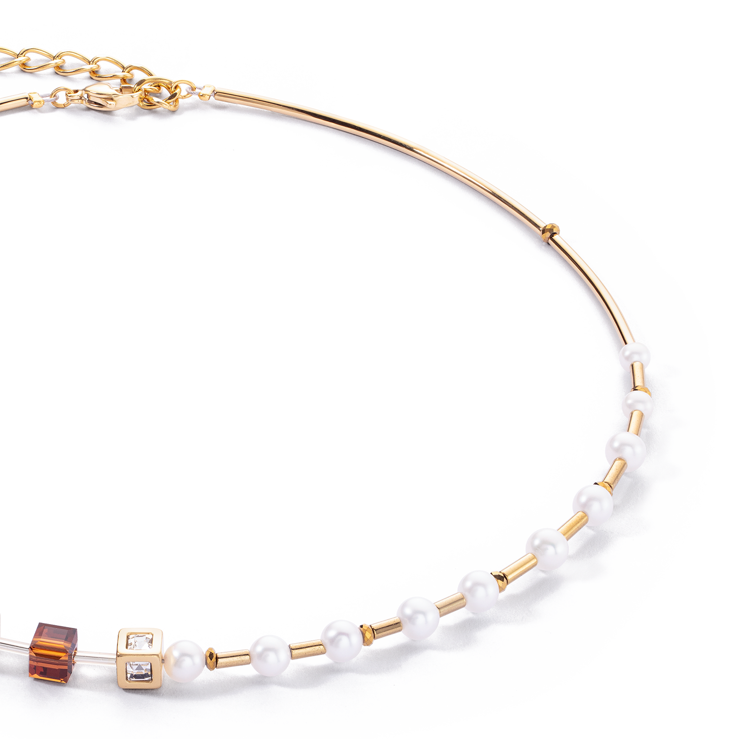 Collier GeoCUBE® Fusion Precious Pearl Mix or-automne