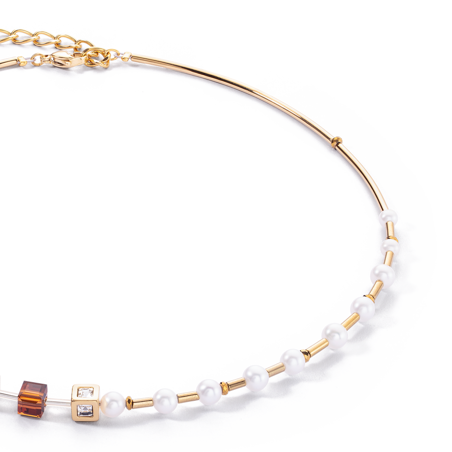 Collier GeoCUBE® Fusion Precious Pearl Mix or-automne