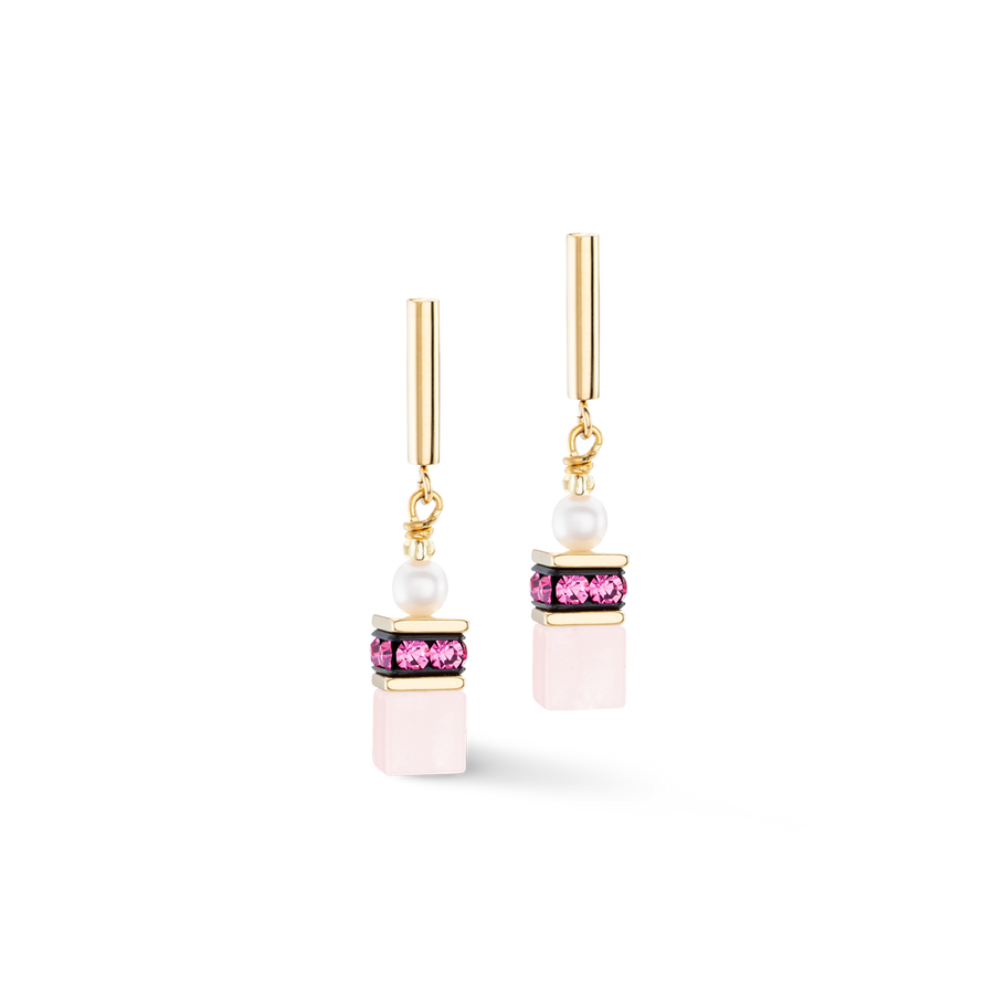 Boucles d'oreilles GeoCUBE® Fusion Precious Pearl Mix or-rose-vif