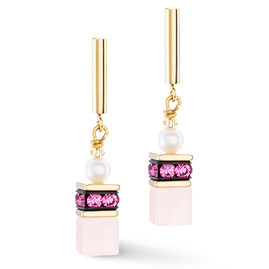 Boucles d'oreilles GeoCUBE® Fusion Precious Pearl Mix or-rose-vif