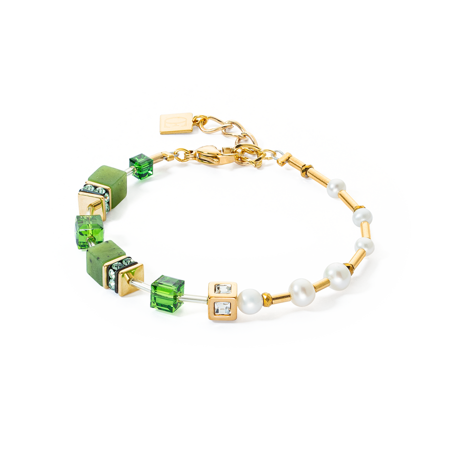 Bracelet GeoCUBE® Fusion Precious Pearl Mix vert-or