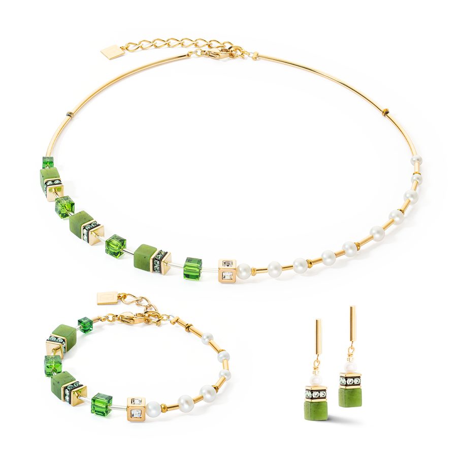 Bracelet GeoCUBE® Fusion Precious Pearl Mix vert-or