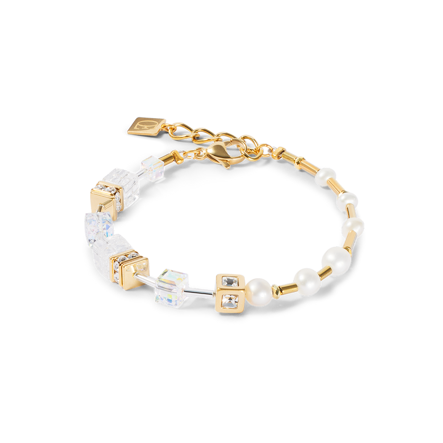 Bracelet GeoCUBE® Fusion Precious Pearl Mix or-blanc