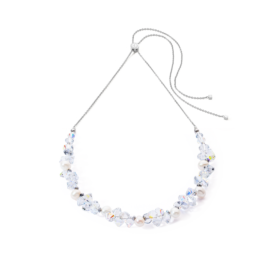 Collier Dancing Crystals & Pearls argent