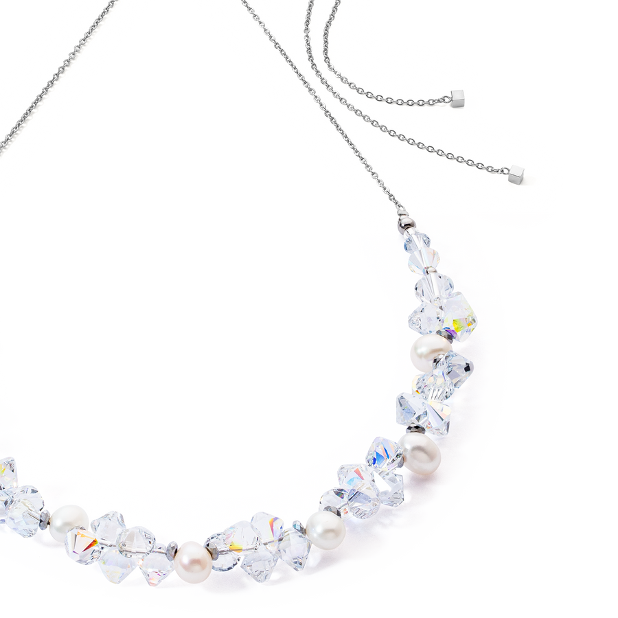 Collier Dancing Crystals & Pearls argent
