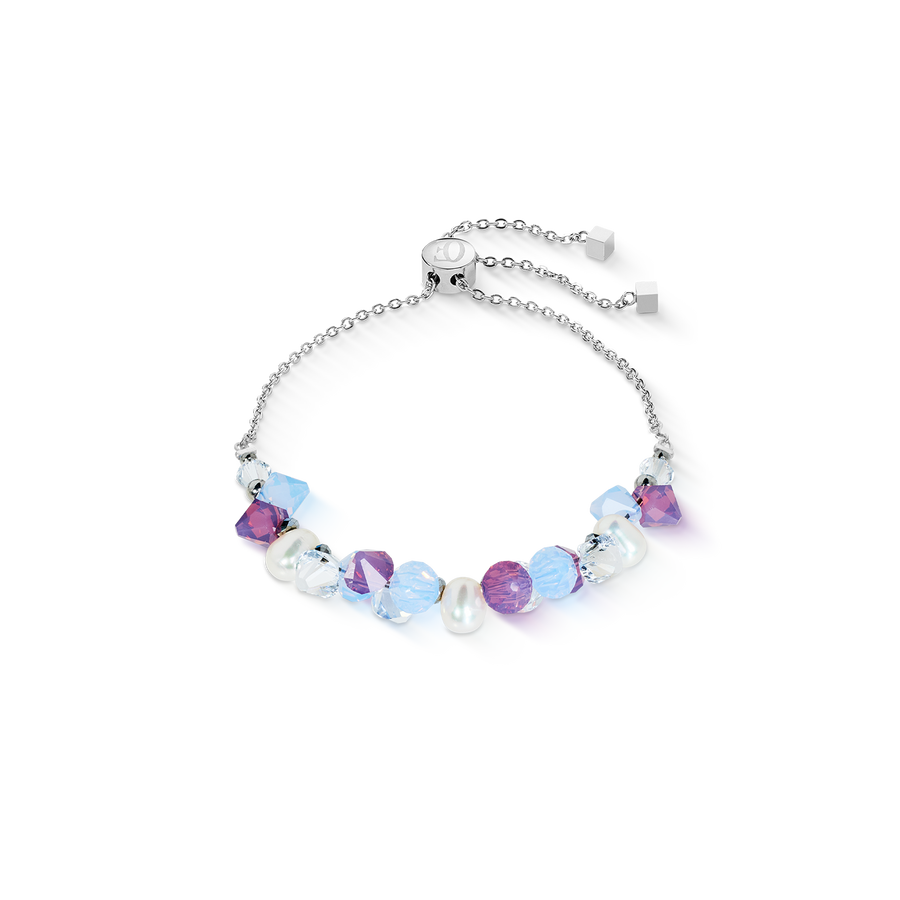 Bracelet Dancing Crystals & Pearls lilas-bleu