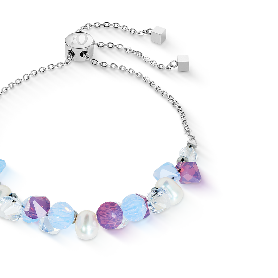 Bracelet Dancing Crystals & Pearls lilas-bleu