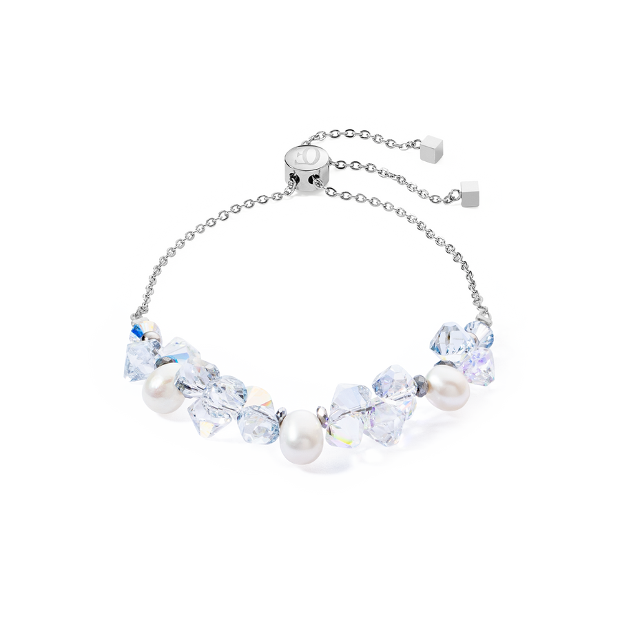 Bracelet Dancing Crystals & Pearls argenté