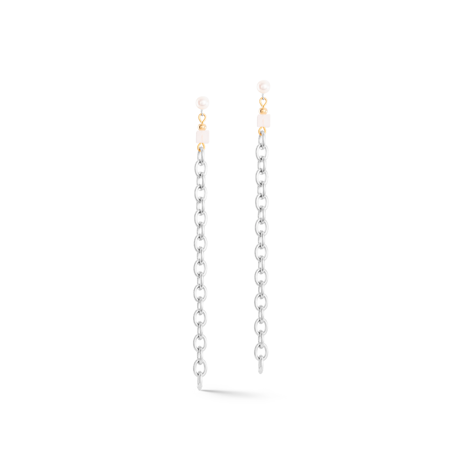 Boucles d'oreilles Cool Romantic Cubes & Pearls bicolor