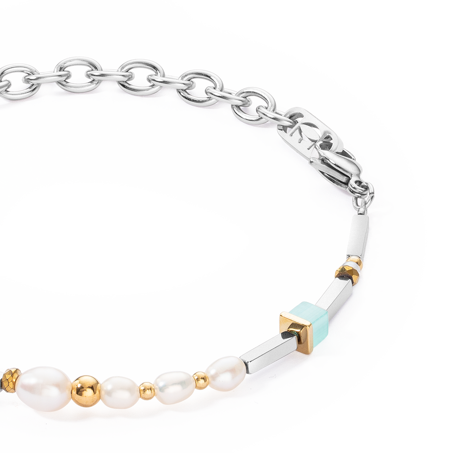 Bracelet Cool Romantic Cubes & Pearls bicolor