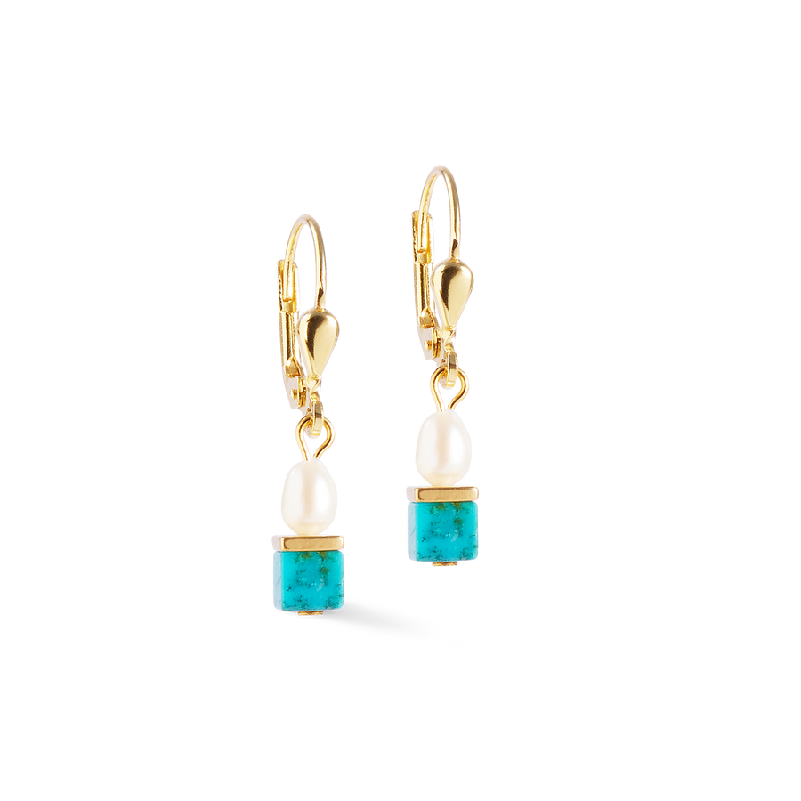 Boucles d'oreilles Princess Fusion Pearls turquoise