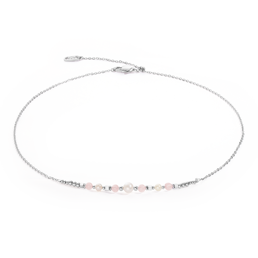 Collier Princess Pearls argent-rose