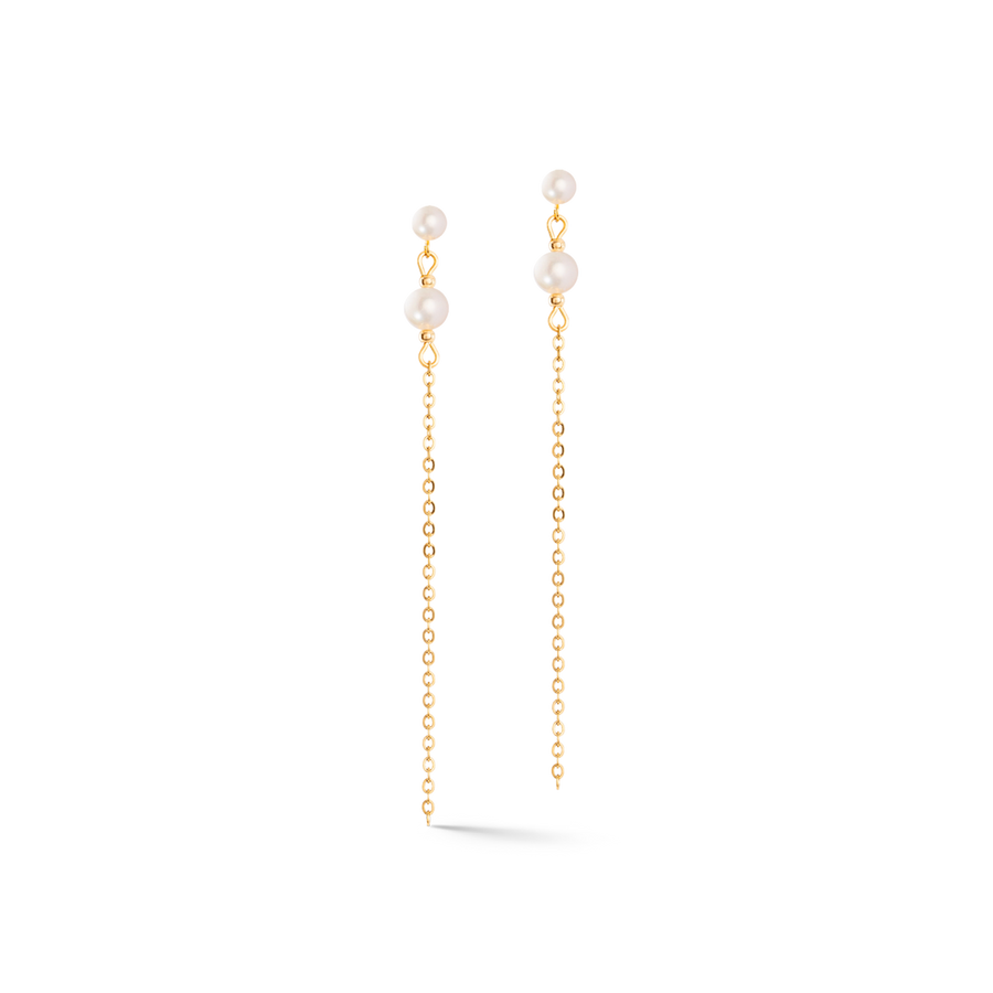 Boucles d'oreilles Princess Pearls or-vert