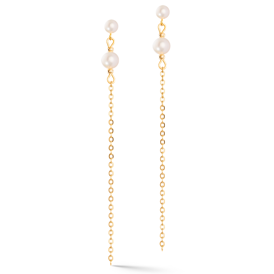Boucles d'oreilles Princess Pearls or-vert